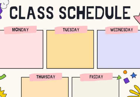 image of class schedule