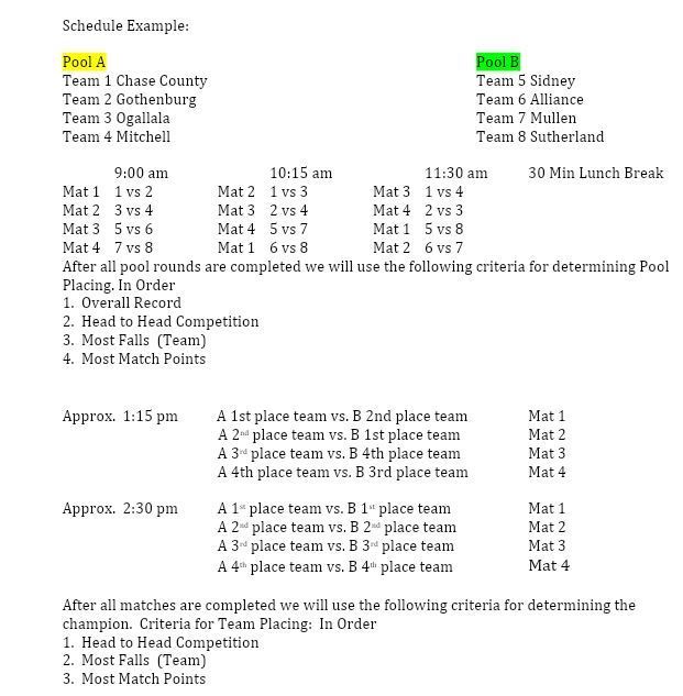 Ogallala Dual Schedule