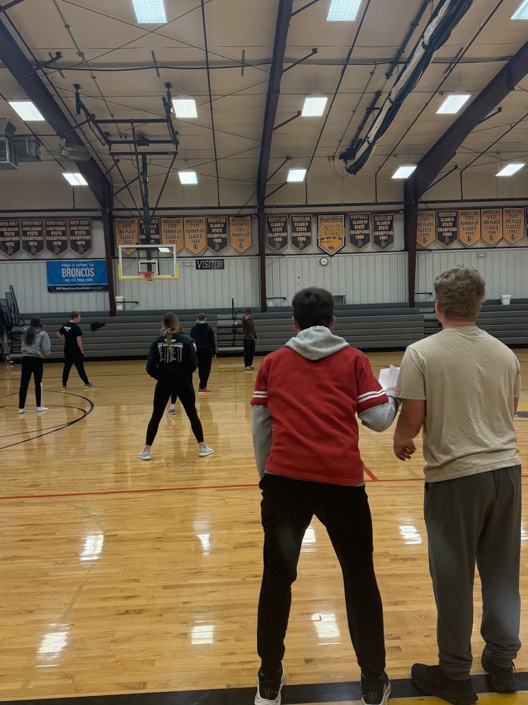 students participate in the blindfold game