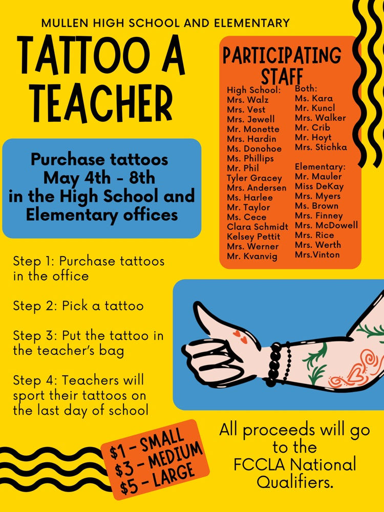 tattoo the teacher event flyer