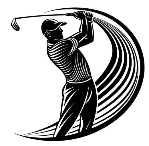 Black and white golfer 