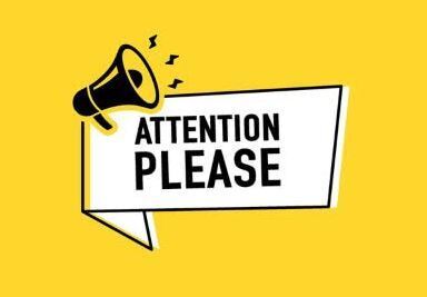 Yellow and Black Attention Please with Megaphone