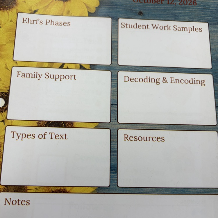 note catcher for day three of Science of Reading