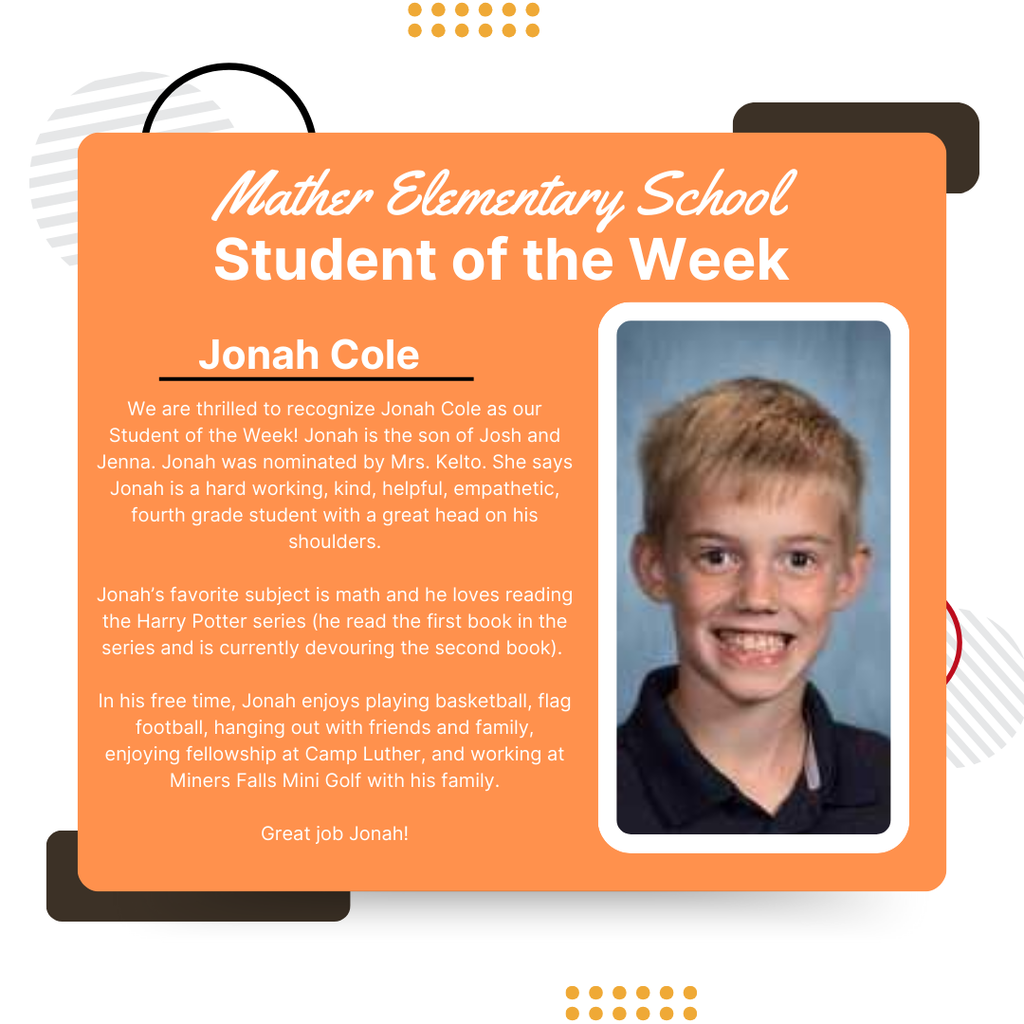 Jonah Cole: Student of the Week!