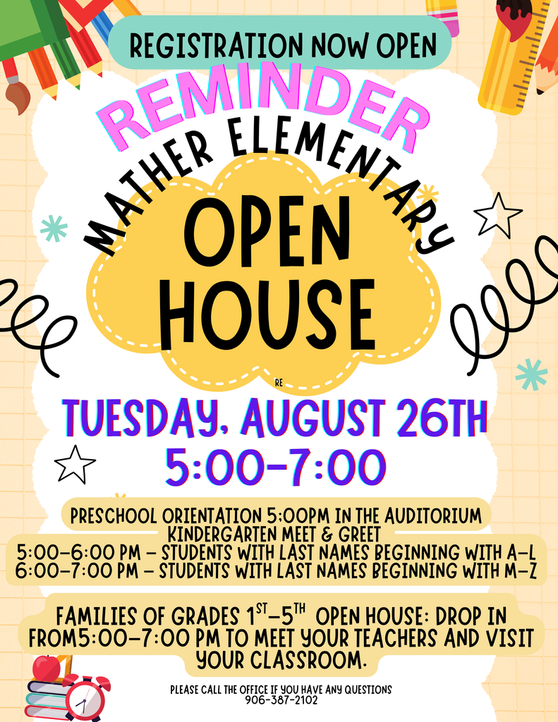 Open House Tuesday from 5:00-7:00pm
