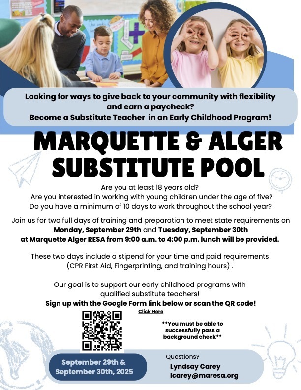 Marquette-Alger Substitute Pool