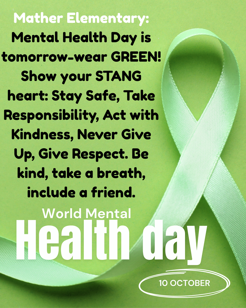 Mather- Wear Green tomorrow to show your STANG heart & give support!