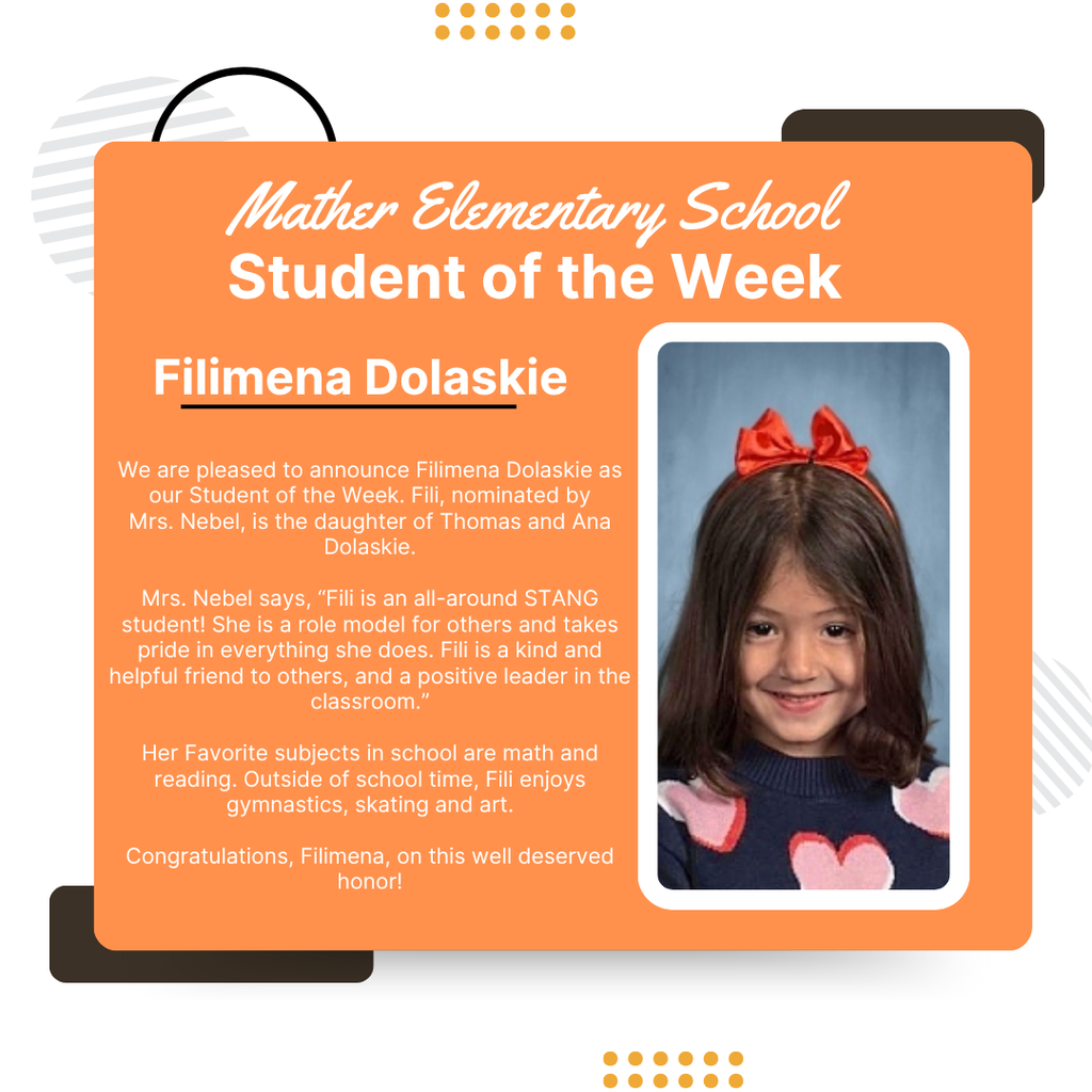 Filimena Dolaskie - Mather's Student of the Week