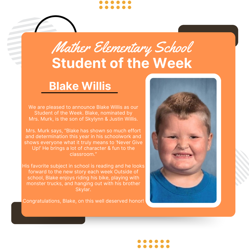 Congratulations, Blake!  