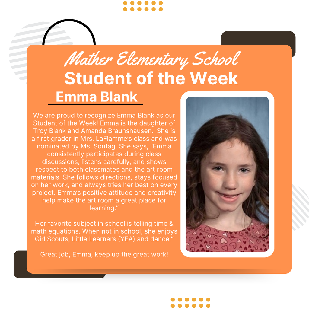 Emma Blank Student of the Week