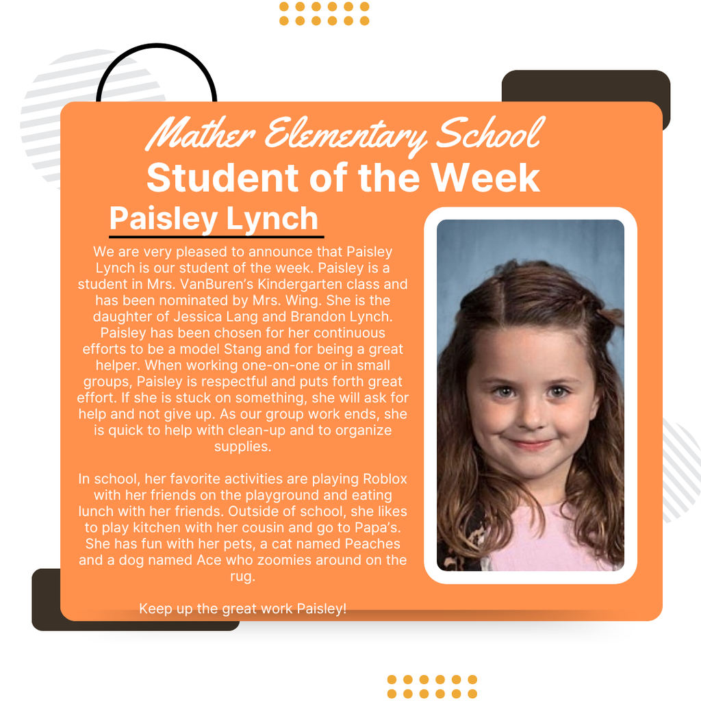 Congratulations Paisley!! Keep up the good work.