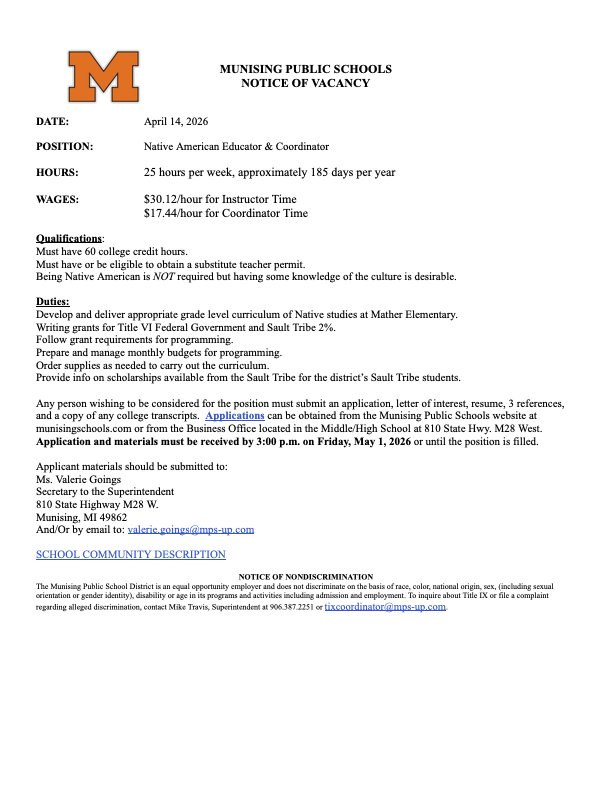 Native American Educator and Coordinator