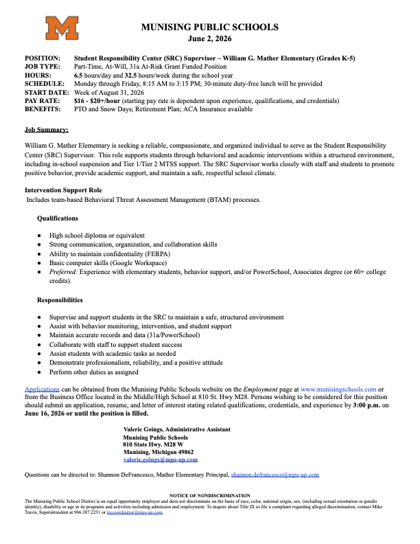 SRC supervisor at Mather