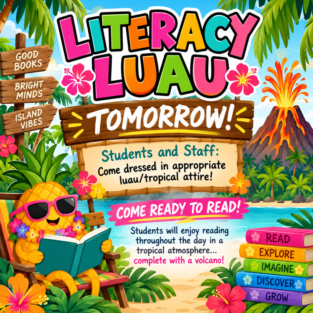 Mather Elementary Literacy Luau- Monday!!