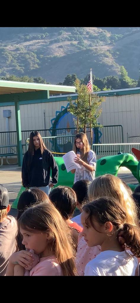 student reading poem