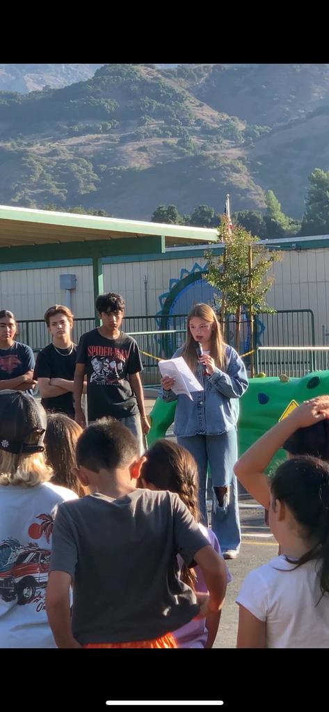 student reading poem