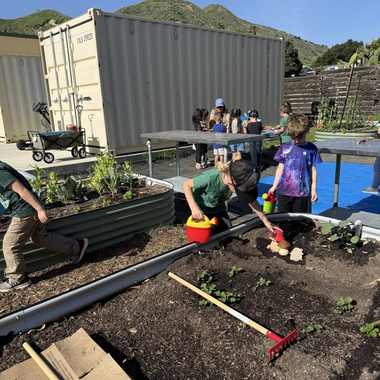 working in the garden 