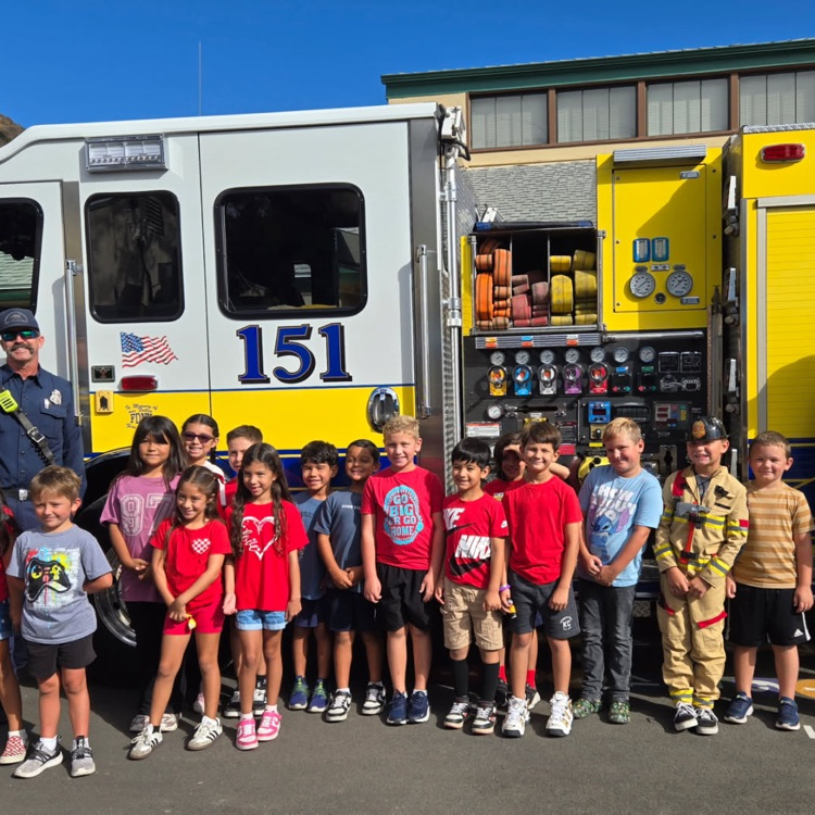 2nd grade with firefighters