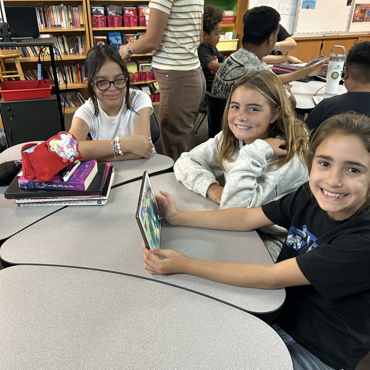 Students working