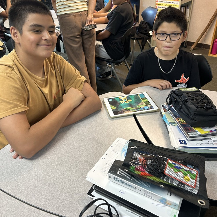 Students working