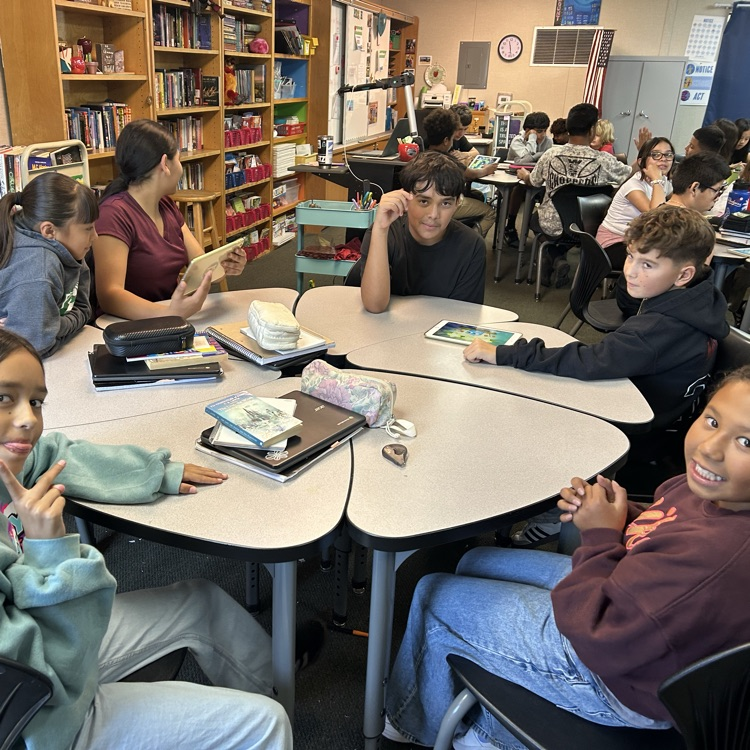 Students working