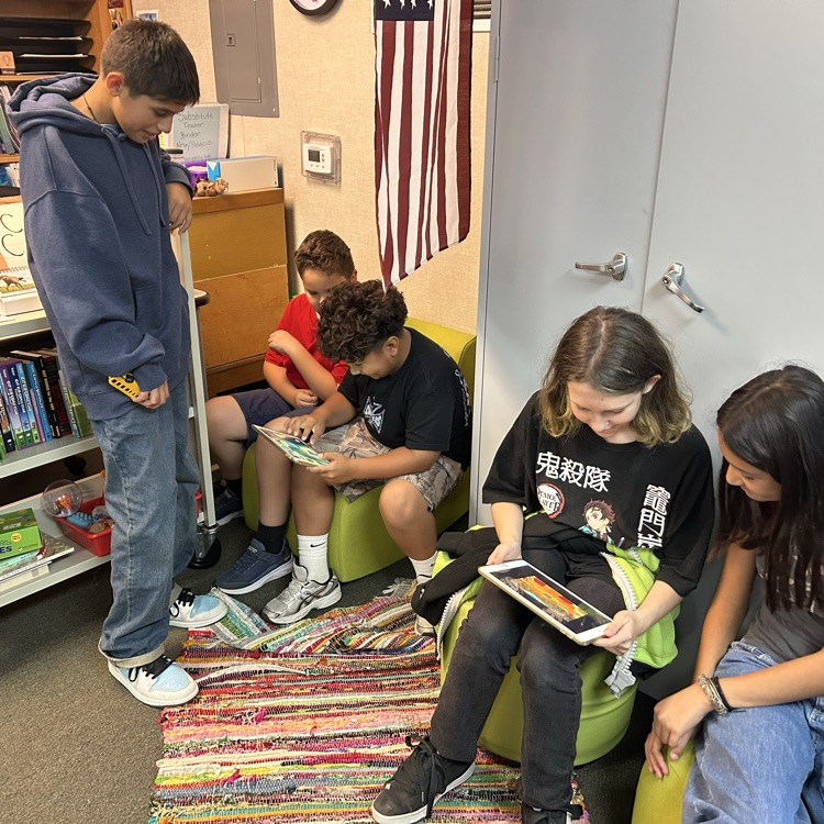 Students working