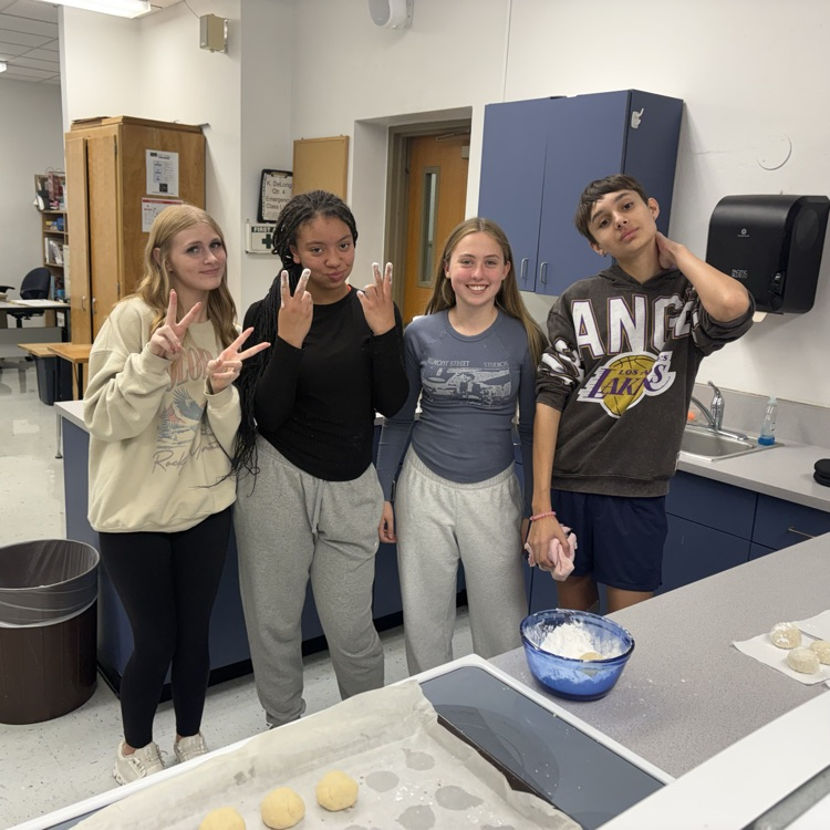 World Cultures classes made polvorones (Mexican wedding cookies) today!