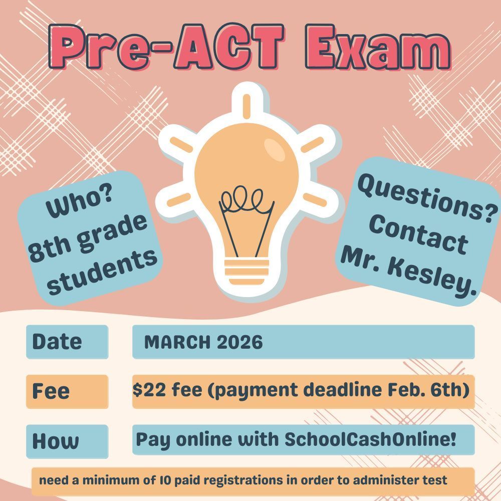 PreACT Exam Reminder