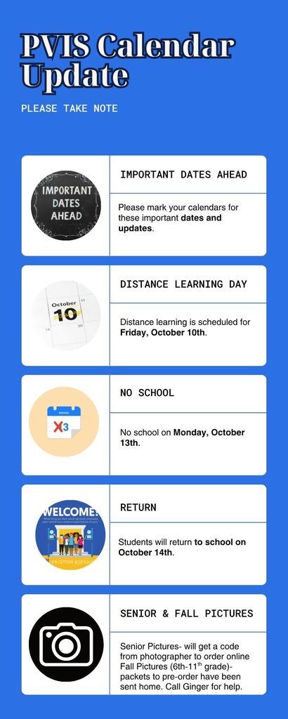 Important Dates to Plan For!