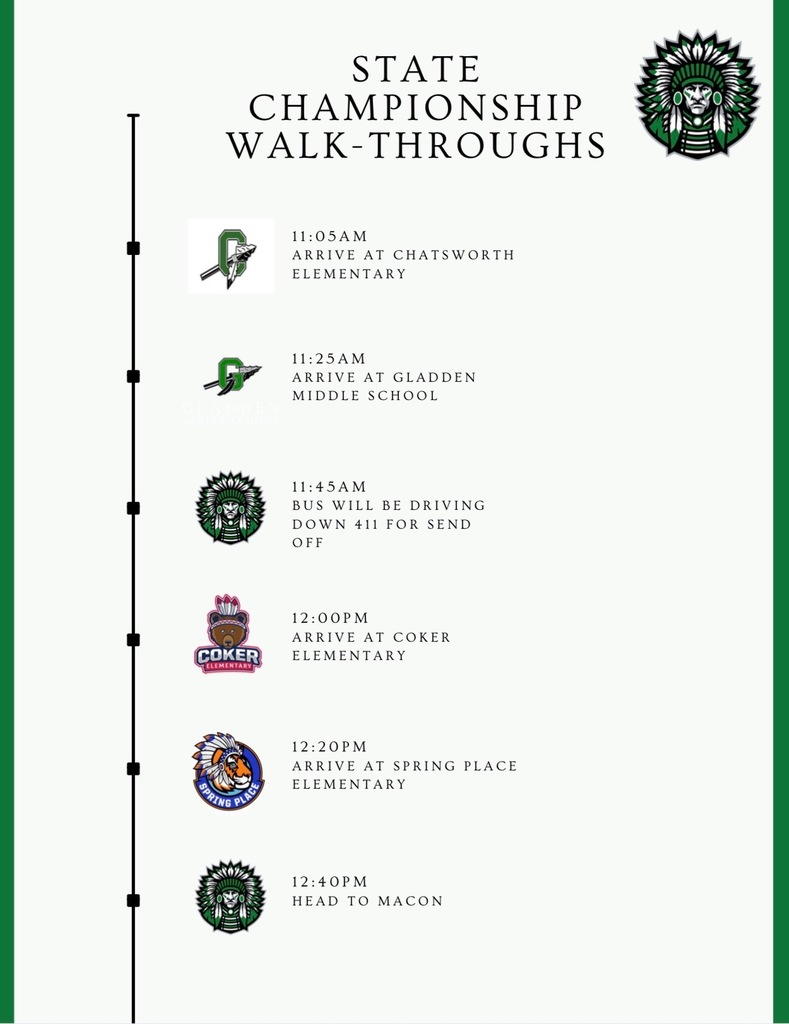 Lady Indians Send Off Schedule Graphic