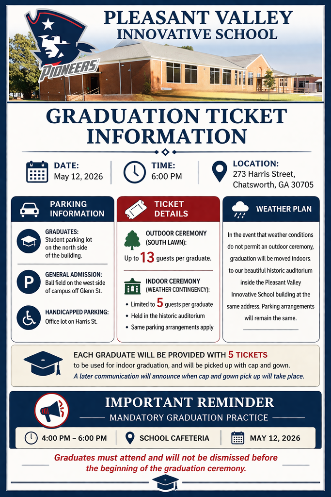 PVIS Graduation ticket information
