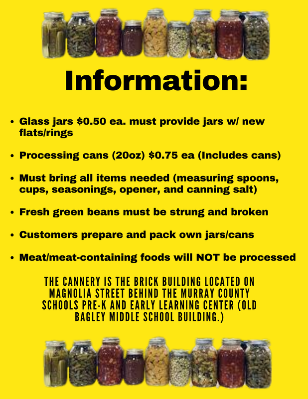 Murray County cannery information