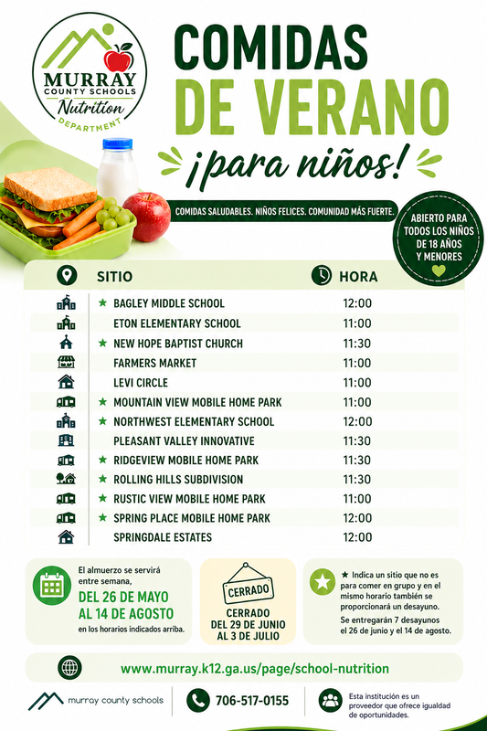 Summer Meals Spanish