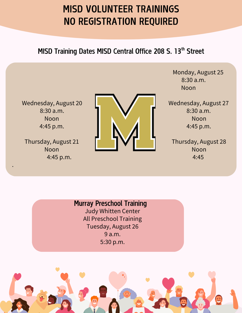 MISD Volunteer Training Dates