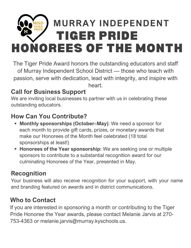 Tiger Pride Awards