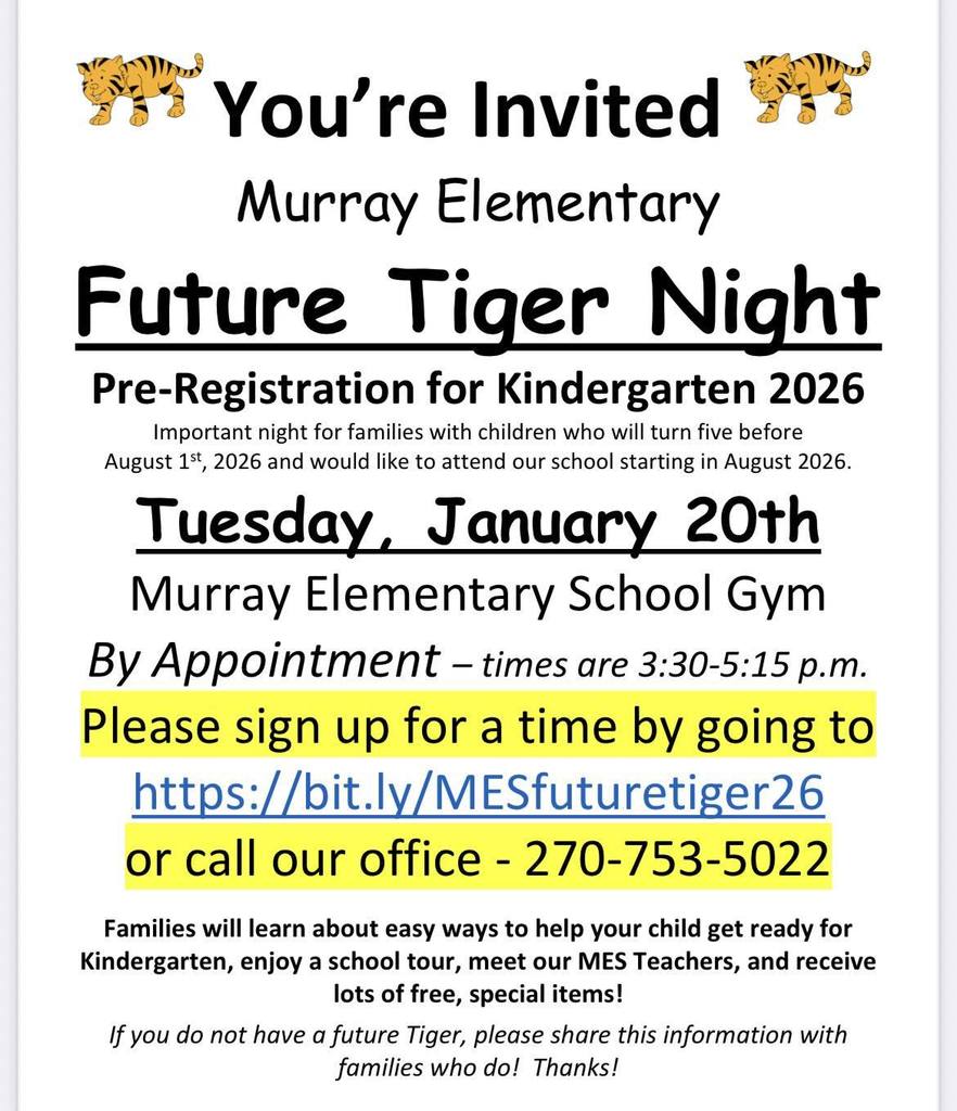 future tiger night at murray elementary