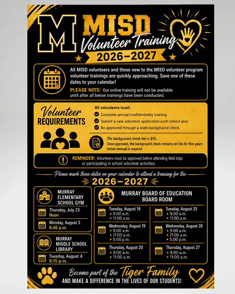 volunteer training dates released