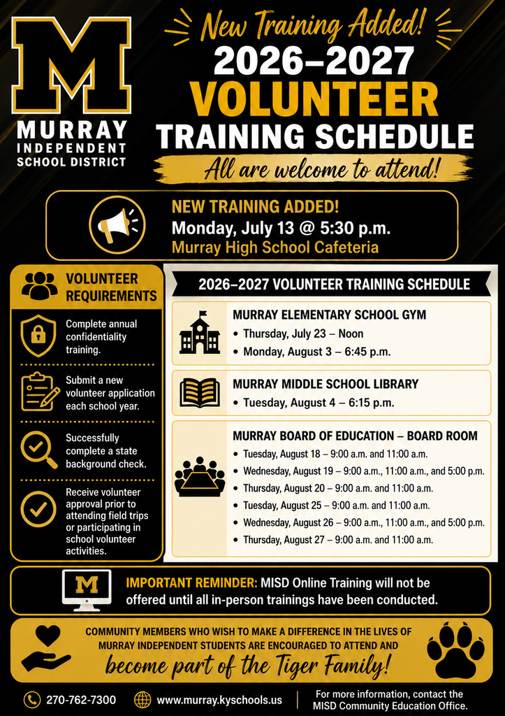volunteer training dates