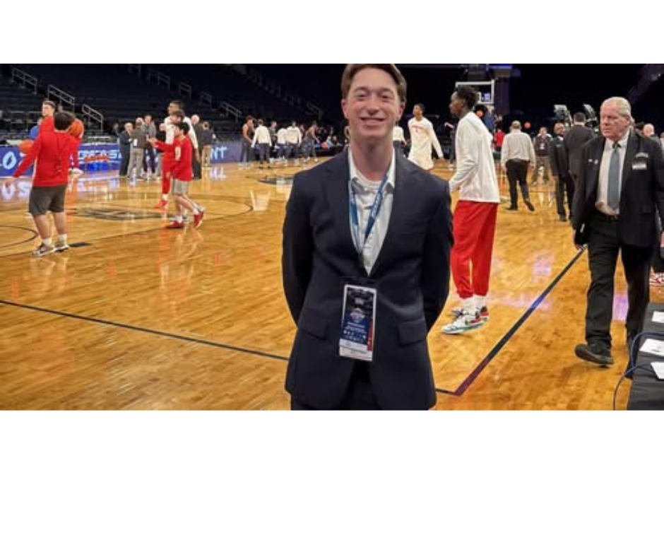 man standing on basketball court