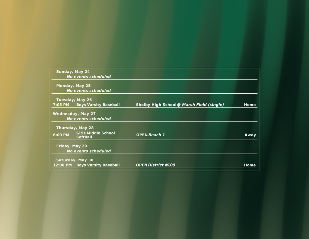Sport schedule