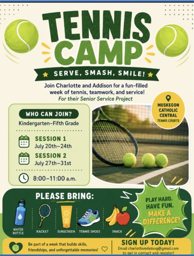 Tennis summer camp flyer