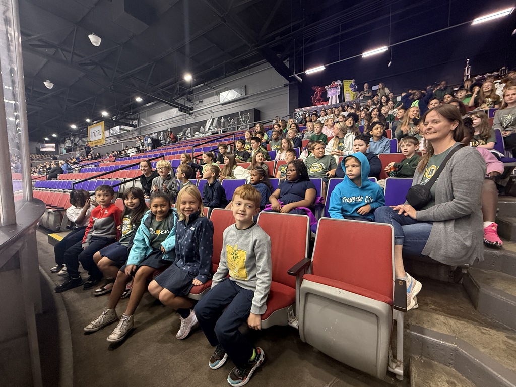 group at hockey game