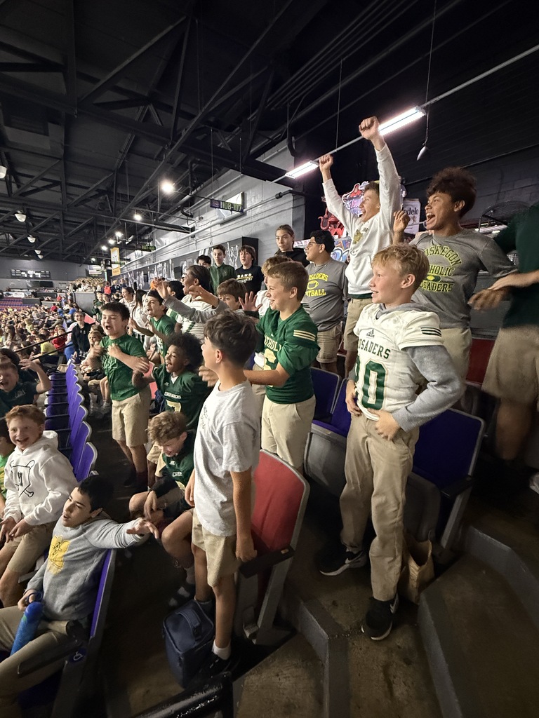 group at hockey game