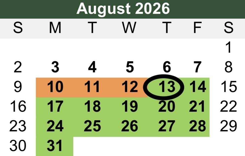 August Calendar