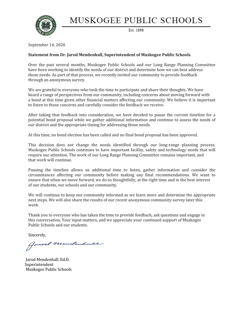 Letter From Dr. Mendenhall 
