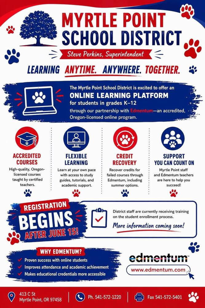 MYRTLE POINT SCHOOL ONLINE EARNING 