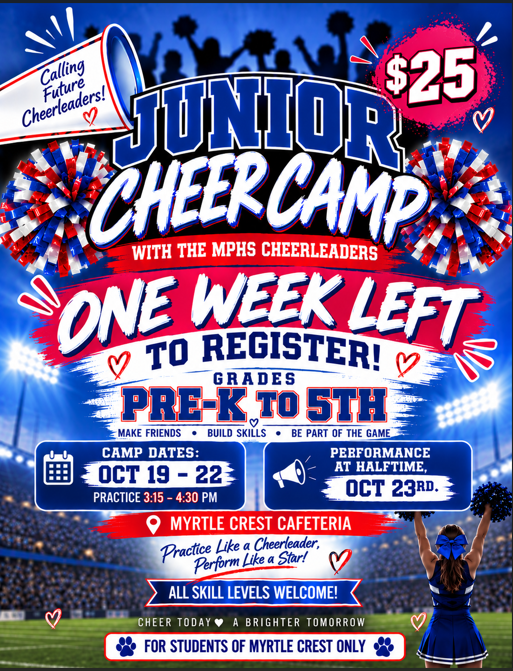 Junior cheer camo one week left
