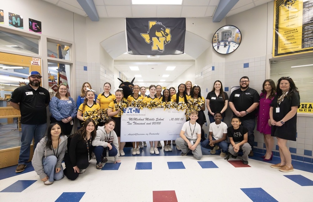 Eaton presentation of 10,000 grant to McMichael Middle School