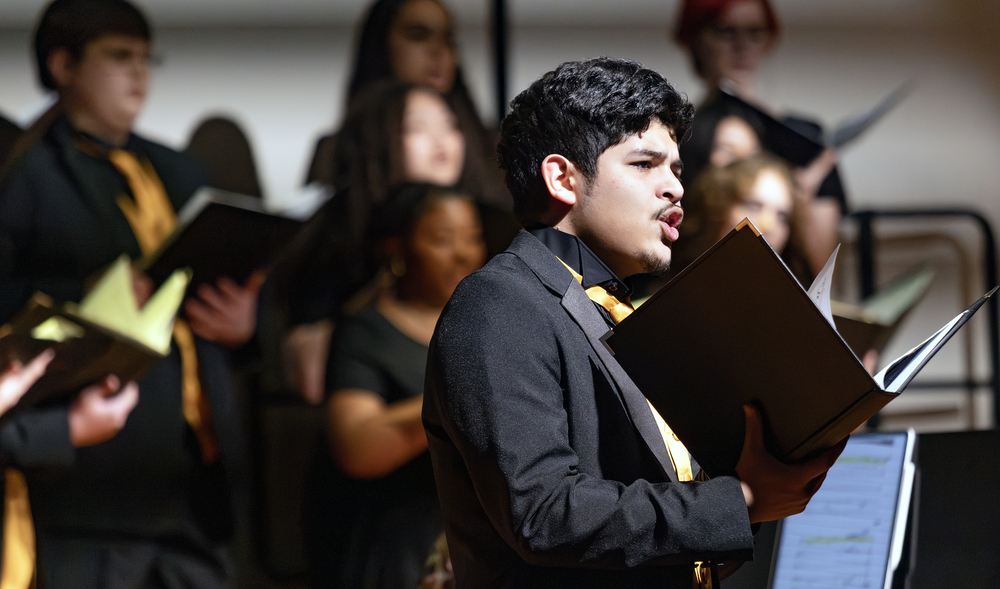 Choir performance with soloist