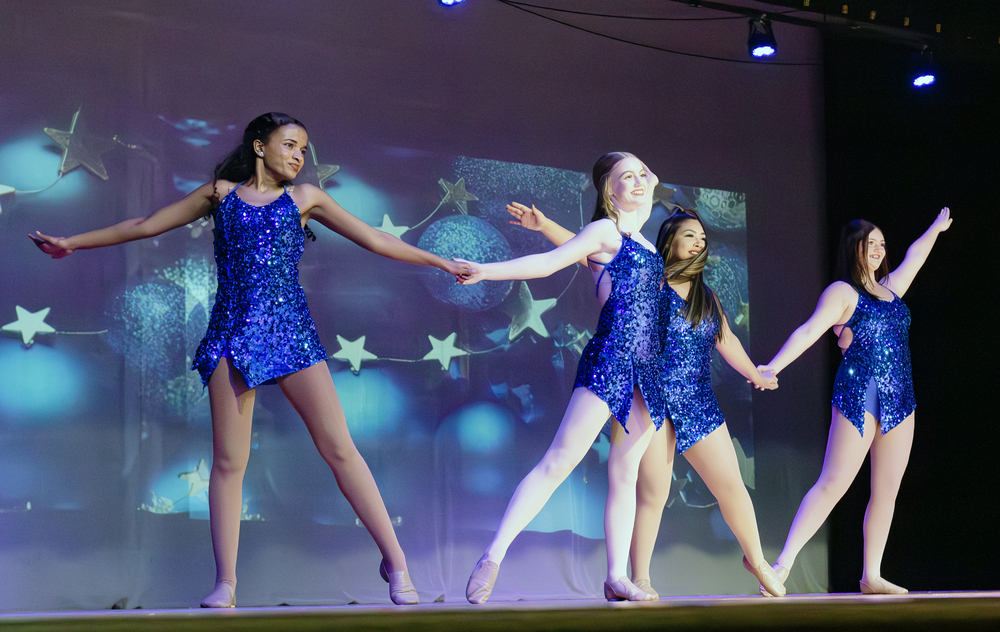 Dragonettes on stage during Christmas performance